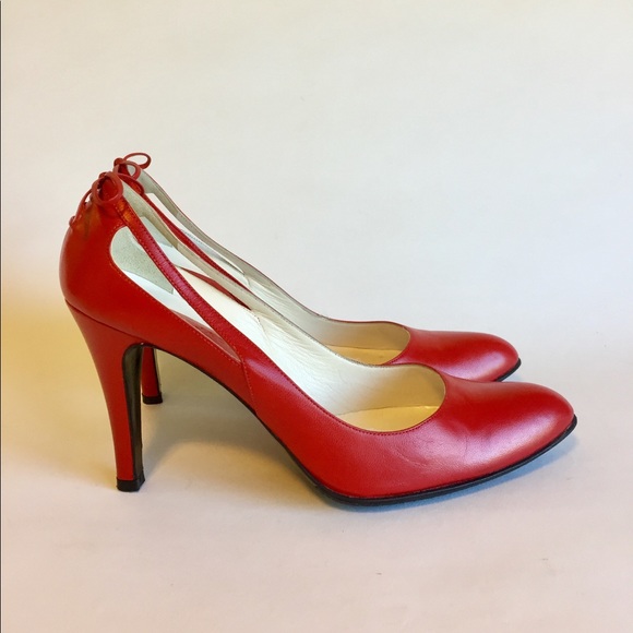 Mars Jacobs Shoes - Mars Jacobs Red Leather Pump Heels size 9M